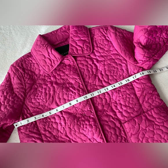 Talbots Quilted Rosette Magenta  Puffer Barn Jacket size Small new with Tags - Picture 15 of 16